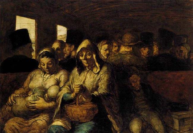 Honore  Daumier The Third-class Carriage oil painting image